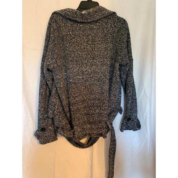 Free People Moto Jacket Lined Slouchy Marbled Black/Gray Belted Size XS - Picture 2 of 8